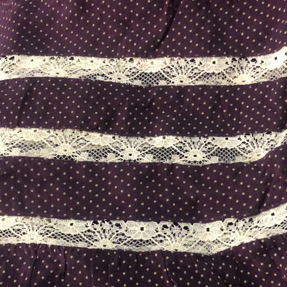 Free People Intimately voile and lace trapeze slip mini dress in eggplant, XS - Picture 6 of 8